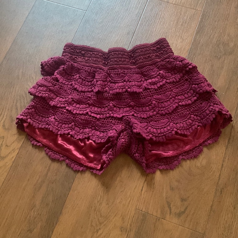 Layered Crochet Lace Shorts